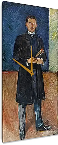 Часы картина - Self-Portrait with Brushes. Эдвард Мунк