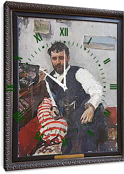 Часы картина - Портрет К. Валентин Александрович Серов