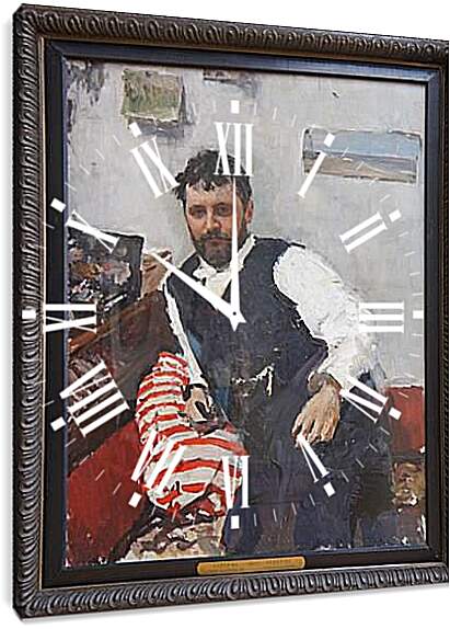 Часы картина - Портрет К. Валентин Александрович Серов