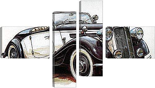 Модульная картина - Retro cars - Ретро автомобили
