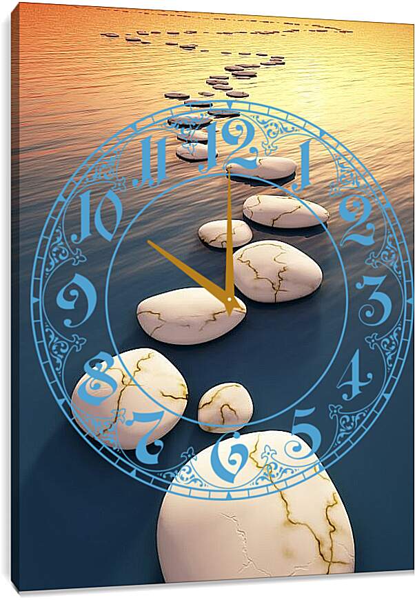 Часы картина - Морские камни