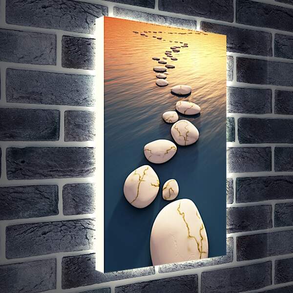 Лайтбокс световая панель - Морские камни
