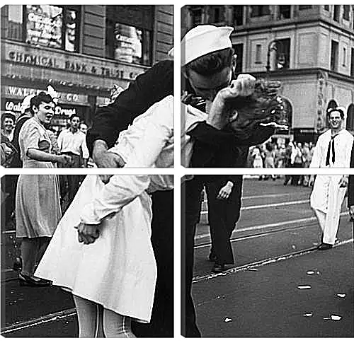 Модульная картина - VJ Day, The Kiss - Безоговорочная капитуляция, Поцелуй на Таймс Сквер
