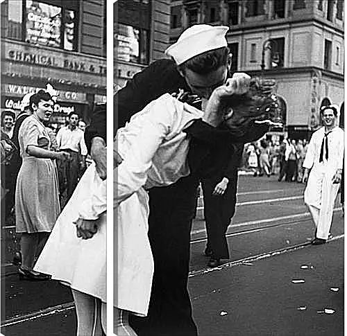 Модульная картина - VJ Day, The Kiss - Безоговорочная капитуляция, Поцелуй на Таймс Сквер
