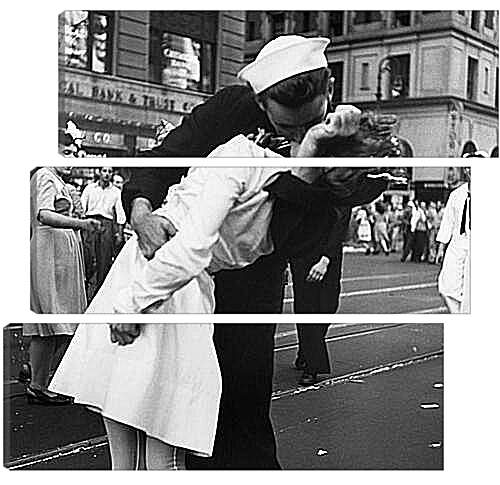 Модульная картина - VJ Day, The Kiss - Безоговорочная капитуляция, Поцелуй на Таймс Сквер
