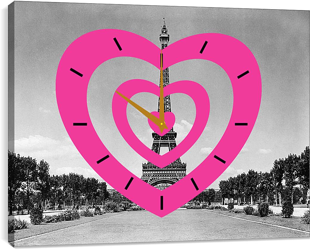 Часы картина - Эйфелева башня 1909г. Париж