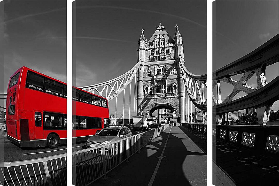 Модульная картина - Красный автобус. Лондон