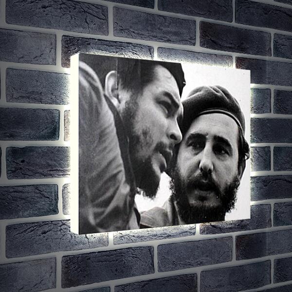 Лайтбокс световая панель - Che Guevara - Че Гевара и Фидель Кастро
