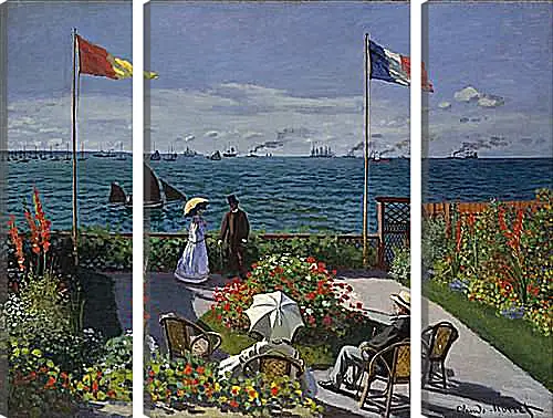 Модульная картина - Jardin a Sainte-Adresse. Клод Моне