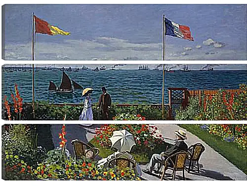 Модульная картина - Jardin a Sainte-Adresse. Клод Моне