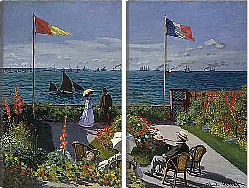 Модульная картина - Jardin a Sainte-Adresse. Клод Моне