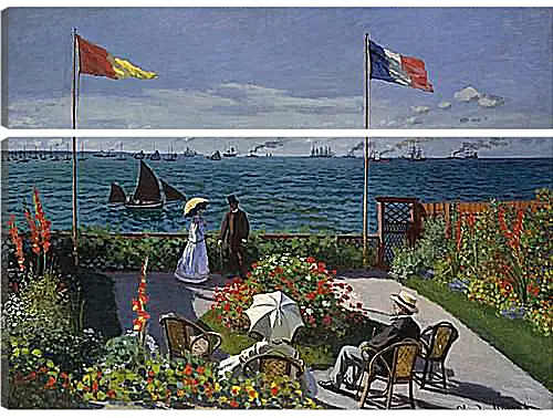 Модульная картина - Jardin a Sainte-Adresse. Клод Моне