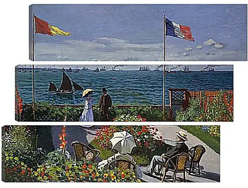 Модульная картина - Jardin a Sainte-Adresse. Клод Моне