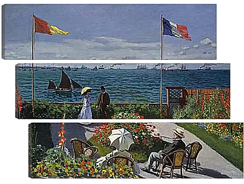 Модульная картина - Jardin a Sainte-Adresse. Клод Моне