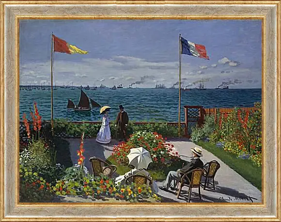 Картина в раме - Jardin a Sainte-Adresse. Клод Моне