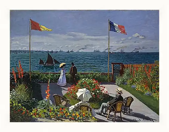 Картина в раме - Jardin a Sainte-Adresse. Клод Моне