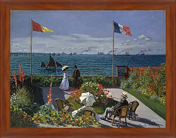 Картина в раме - Jardin a Sainte-Adresse. Клод Моне