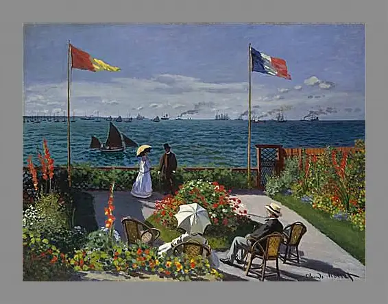 Картина в раме - Jardin a Sainte-Adresse. Клод Моне