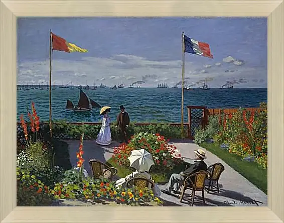 Картина в раме - Jardin a Sainte-Adresse. Клод Моне