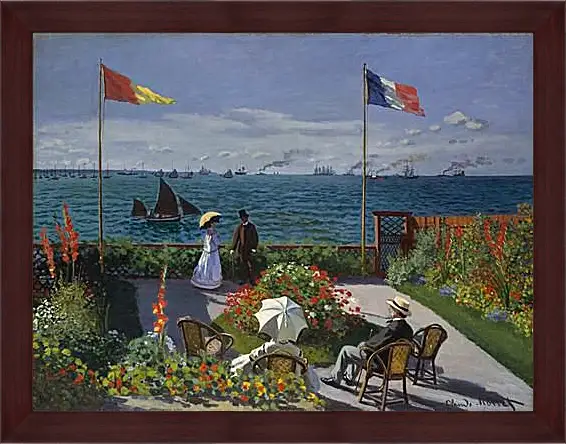 Картина в раме - Jardin a Sainte-Adresse. Клод Моне