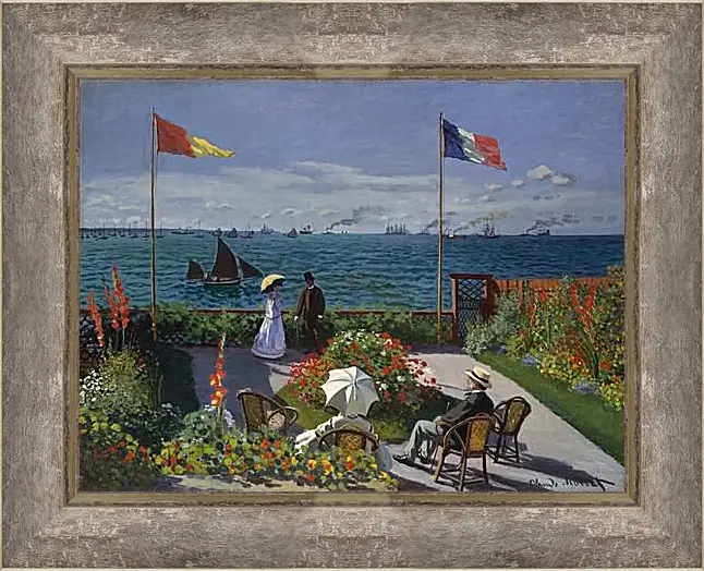 Картина в раме - Jardin a Sainte-Adresse. Клод Моне