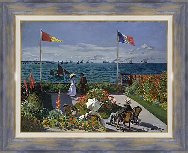 Картина в раме - Jardin a Sainte-Adresse. Клод Моне