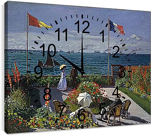 Часы картина - Jardin a Sainte-Adresse. Клод Моне