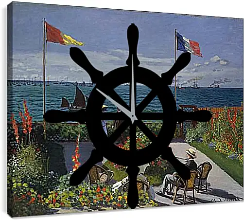 Часы картина - Jardin a Sainte-Adresse. Клод Моне