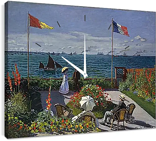 Часы картина - Jardin a Sainte-Adresse. Клод Моне