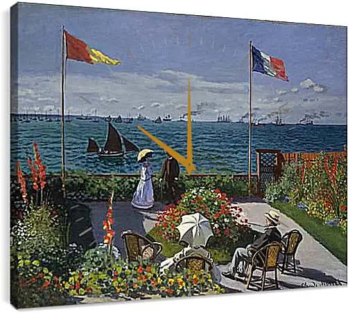 Часы картина - Jardin a Sainte-Adresse. Клод Моне