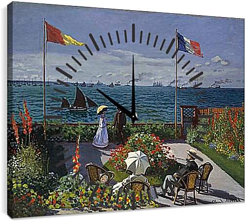 Часы картина - Jardin a Sainte-Adresse. Клод Моне