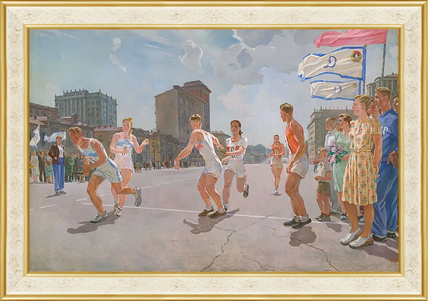 Картина в раме - Эстафета. Александр Дейнека