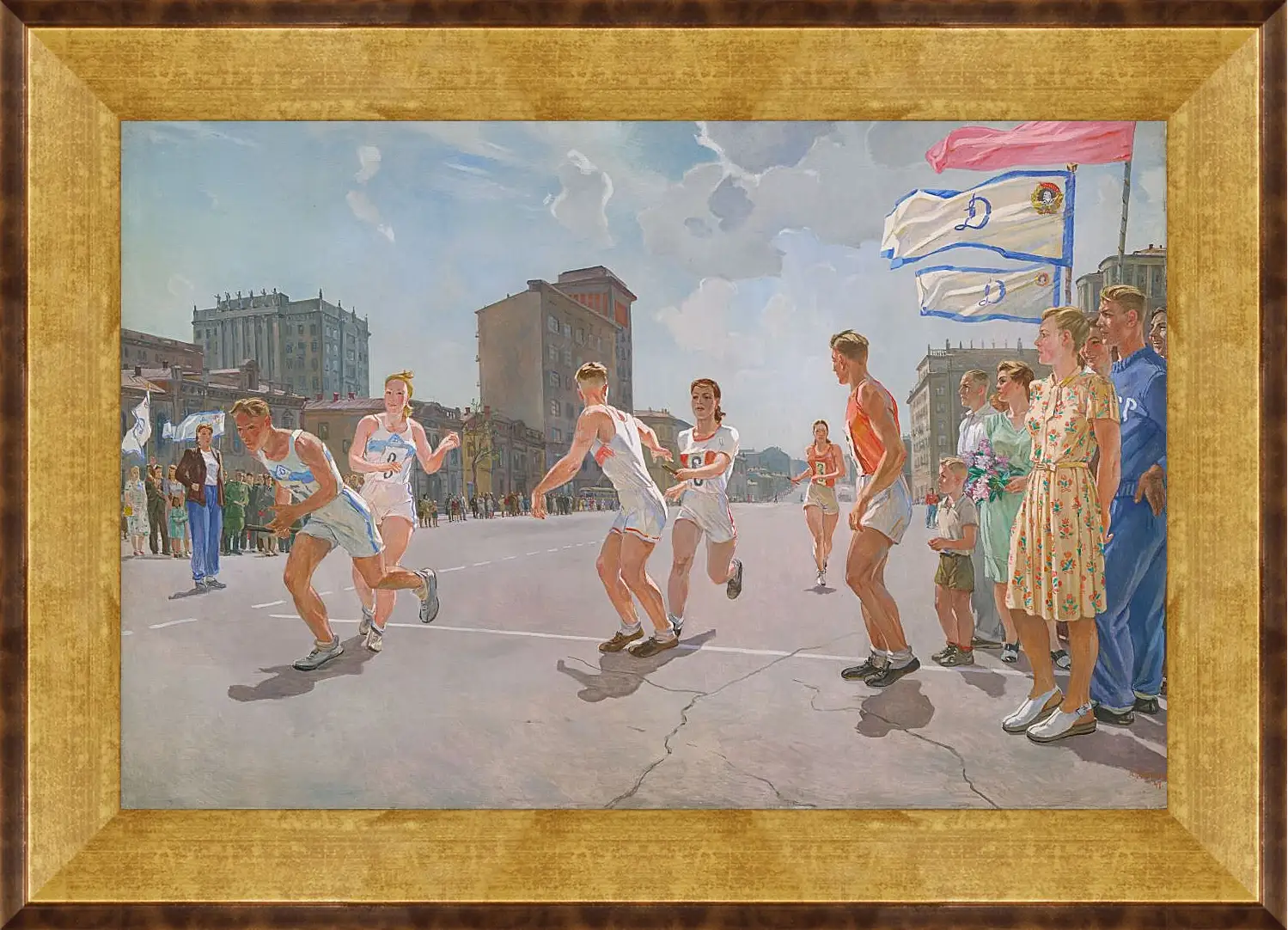 Картина в раме - Эстафета. Александр Дейнека