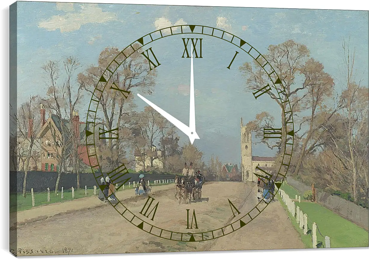 Часы картина - The Avenue, Sydenham. Камиль Писсарро