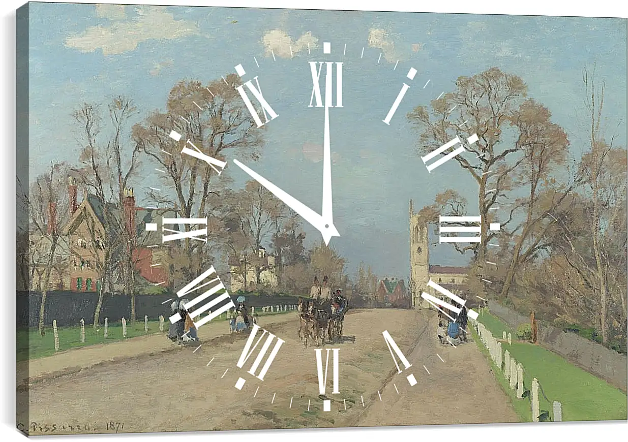 Часы картина - The Avenue, Sydenham. Камиль Писсарро