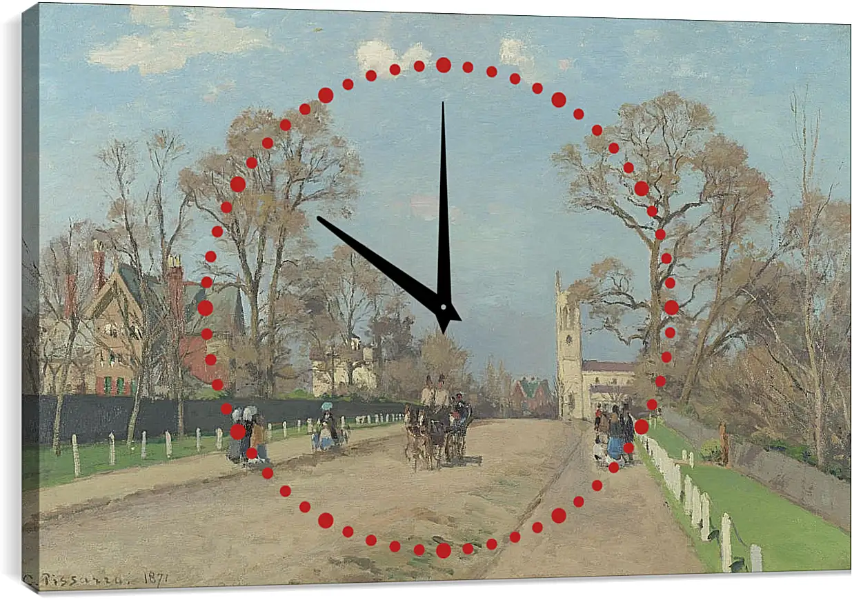 Часы картина - The Avenue, Sydenham. Камиль Писсарро