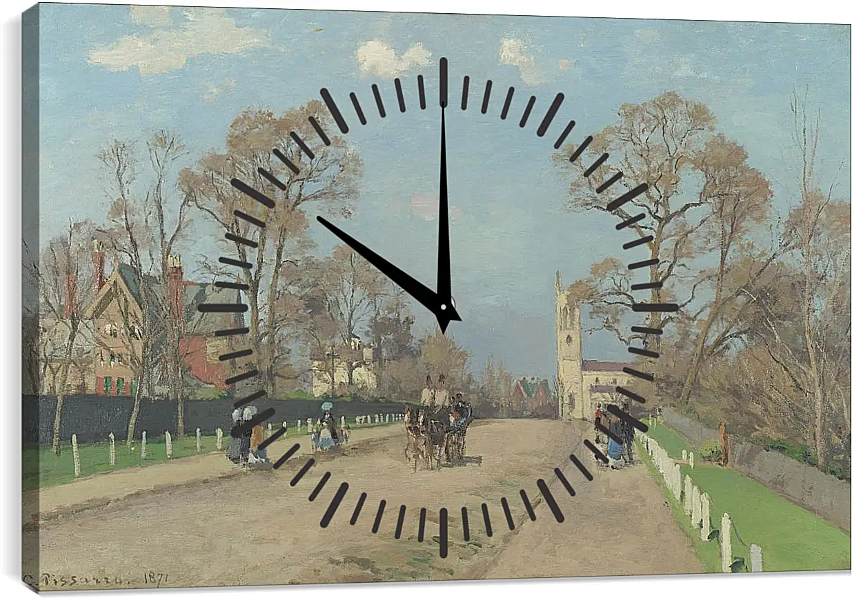 Часы картина - The Avenue, Sydenham. Камиль Писсарро