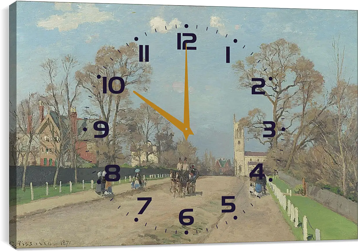 Часы картина - The Avenue, Sydenham. Камиль Писсарро