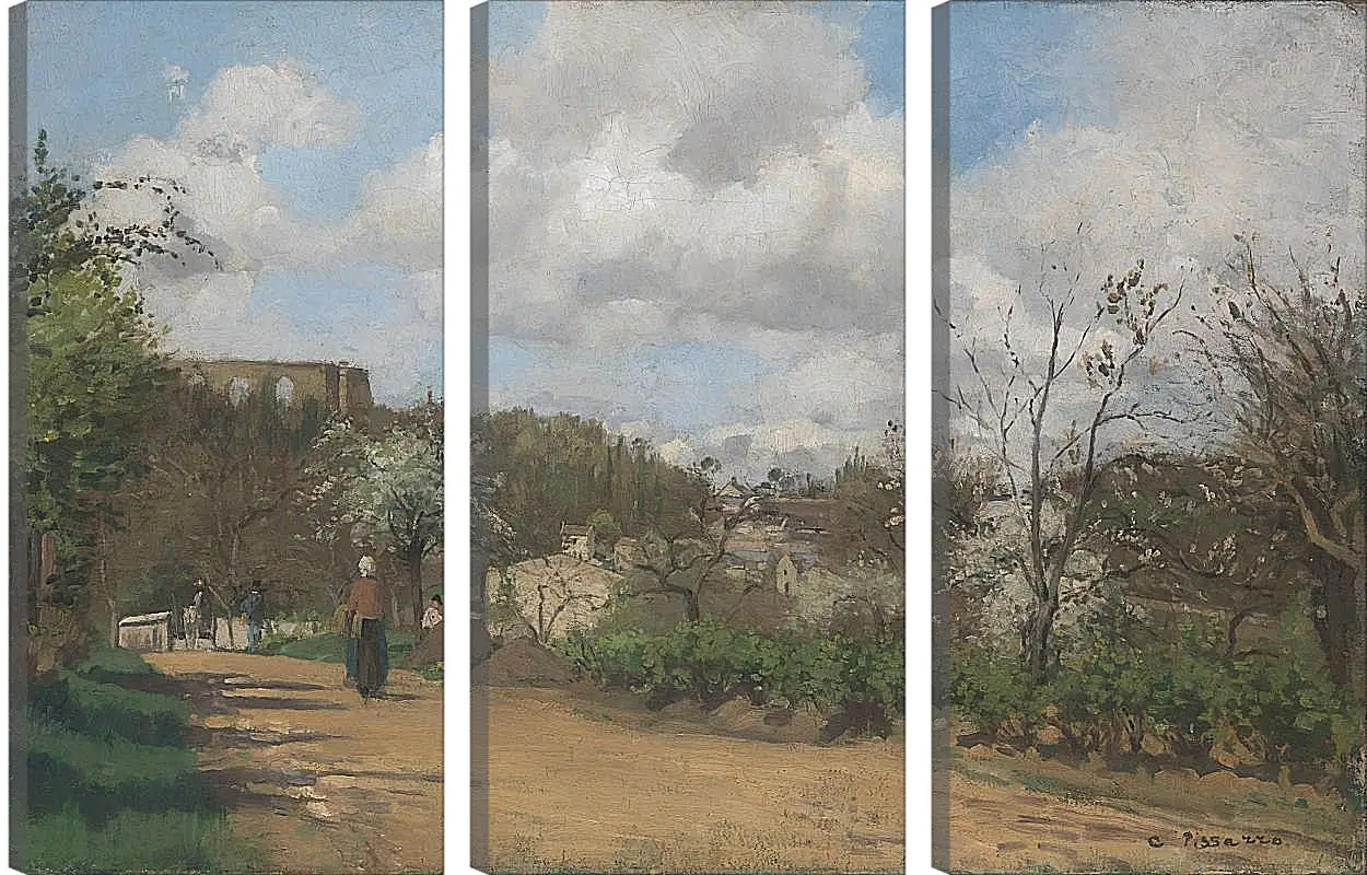 Модульная картина - View from Louveciennes. Камиль Писсарро