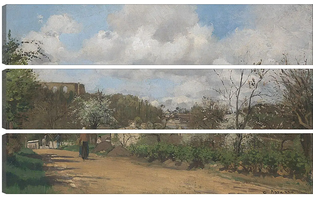 Модульная картина - View from Louveciennes. Камиль Писсарро