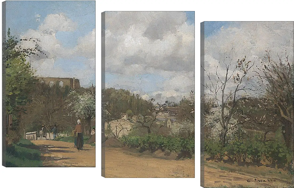 Модульная картина - View from Louveciennes. Камиль Писсарро