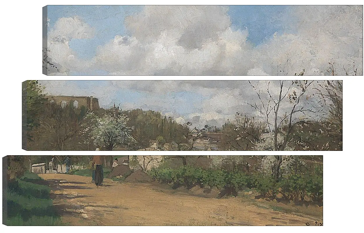 Модульная картина - View from Louveciennes. Камиль Писсарро