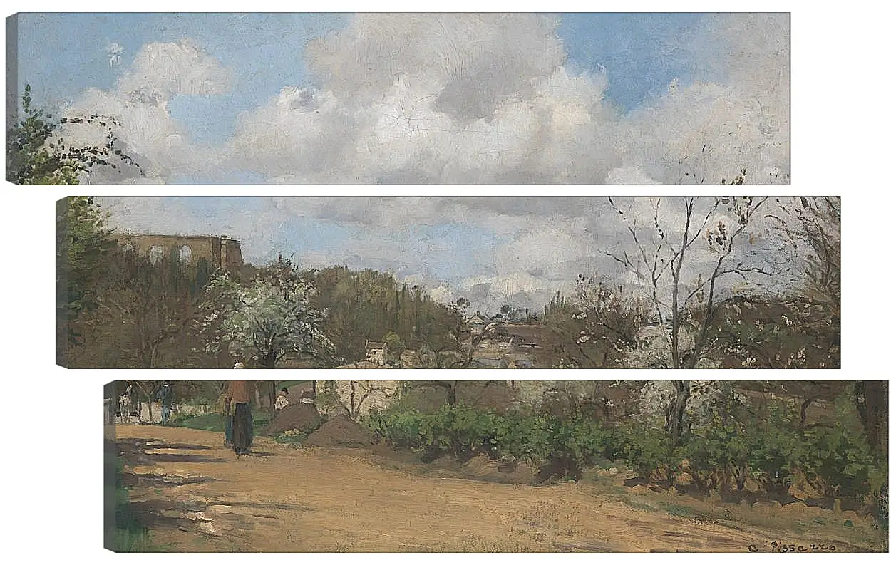 Модульная картина - View from Louveciennes. Камиль Писсарро