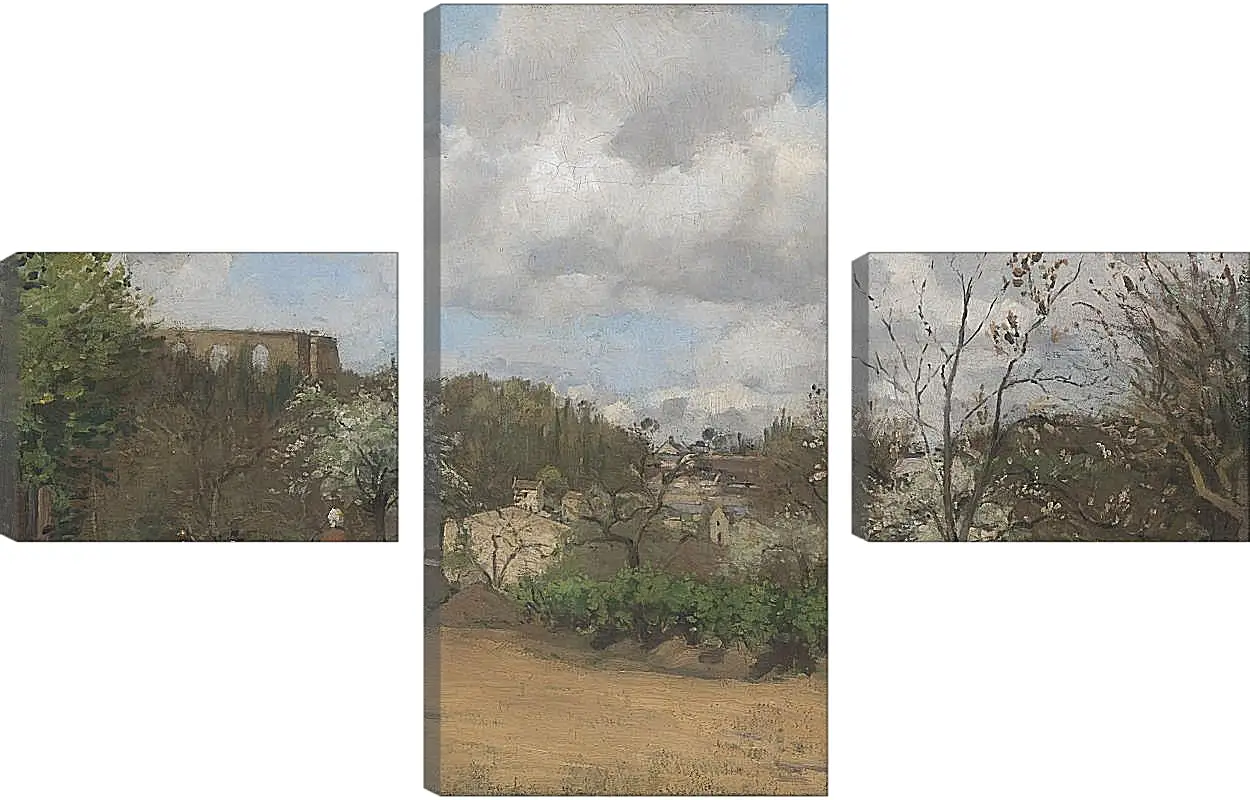 Модульная картина - View from Louveciennes. Камиль Писсарро