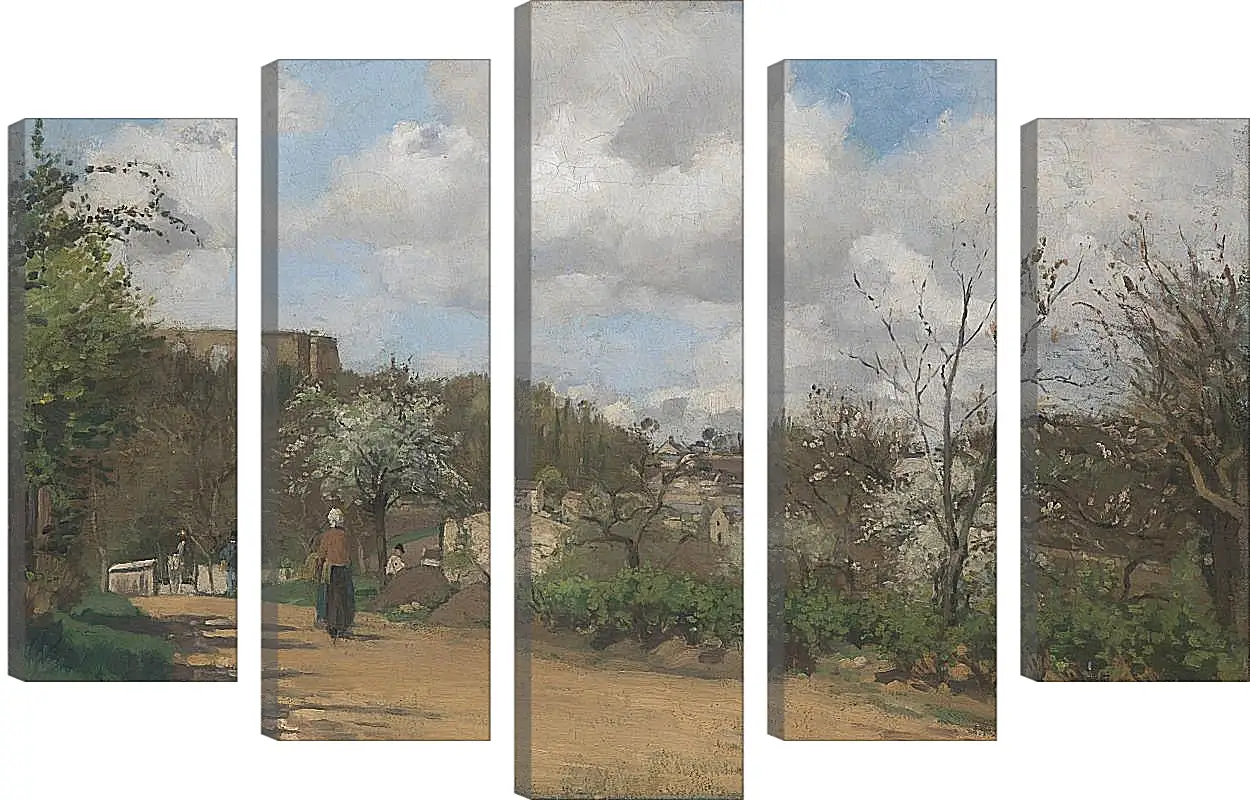 Модульная картина - View from Louveciennes. Камиль Писсарро