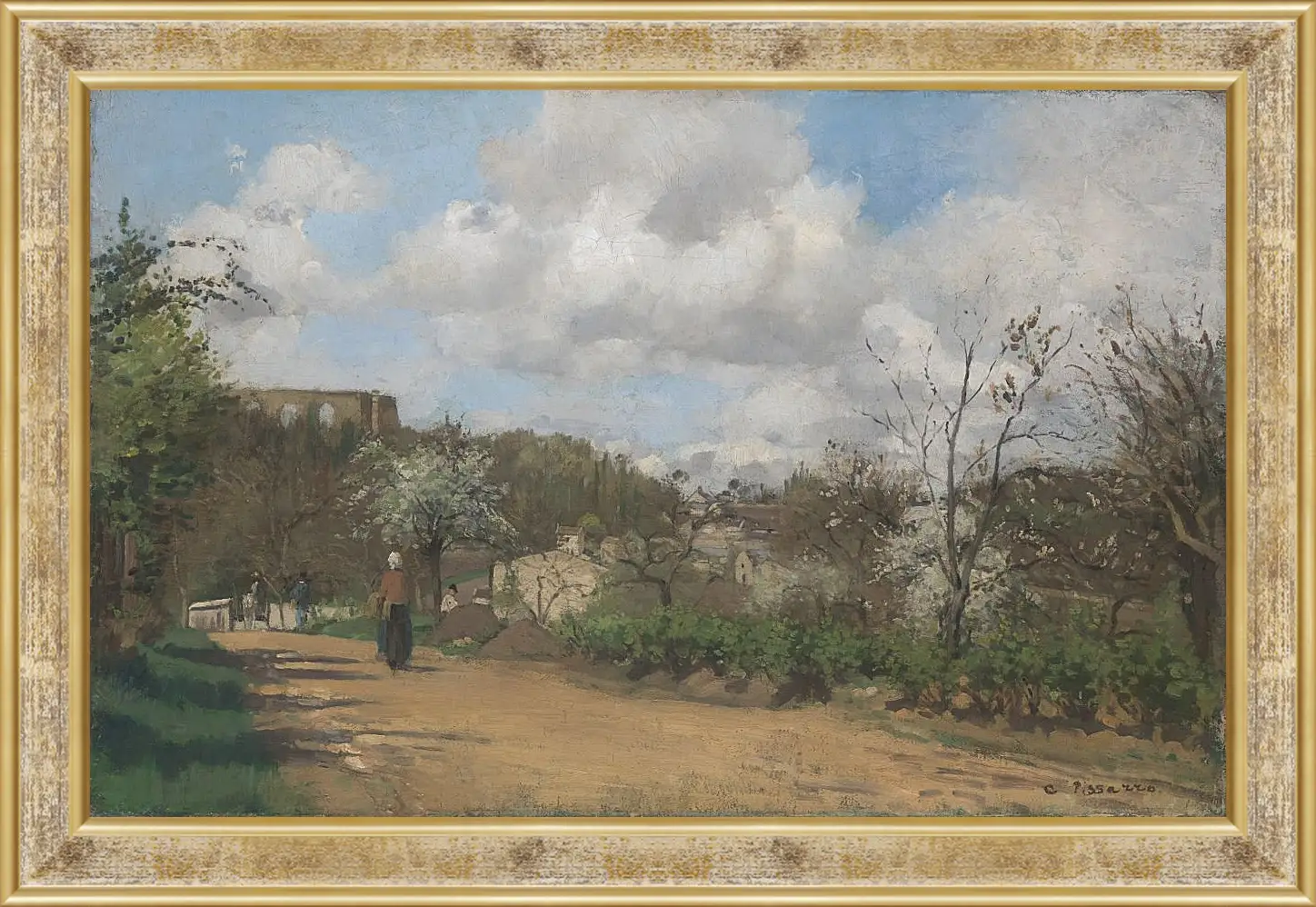 Картина в раме - View from Louveciennes. Камиль Писсарро