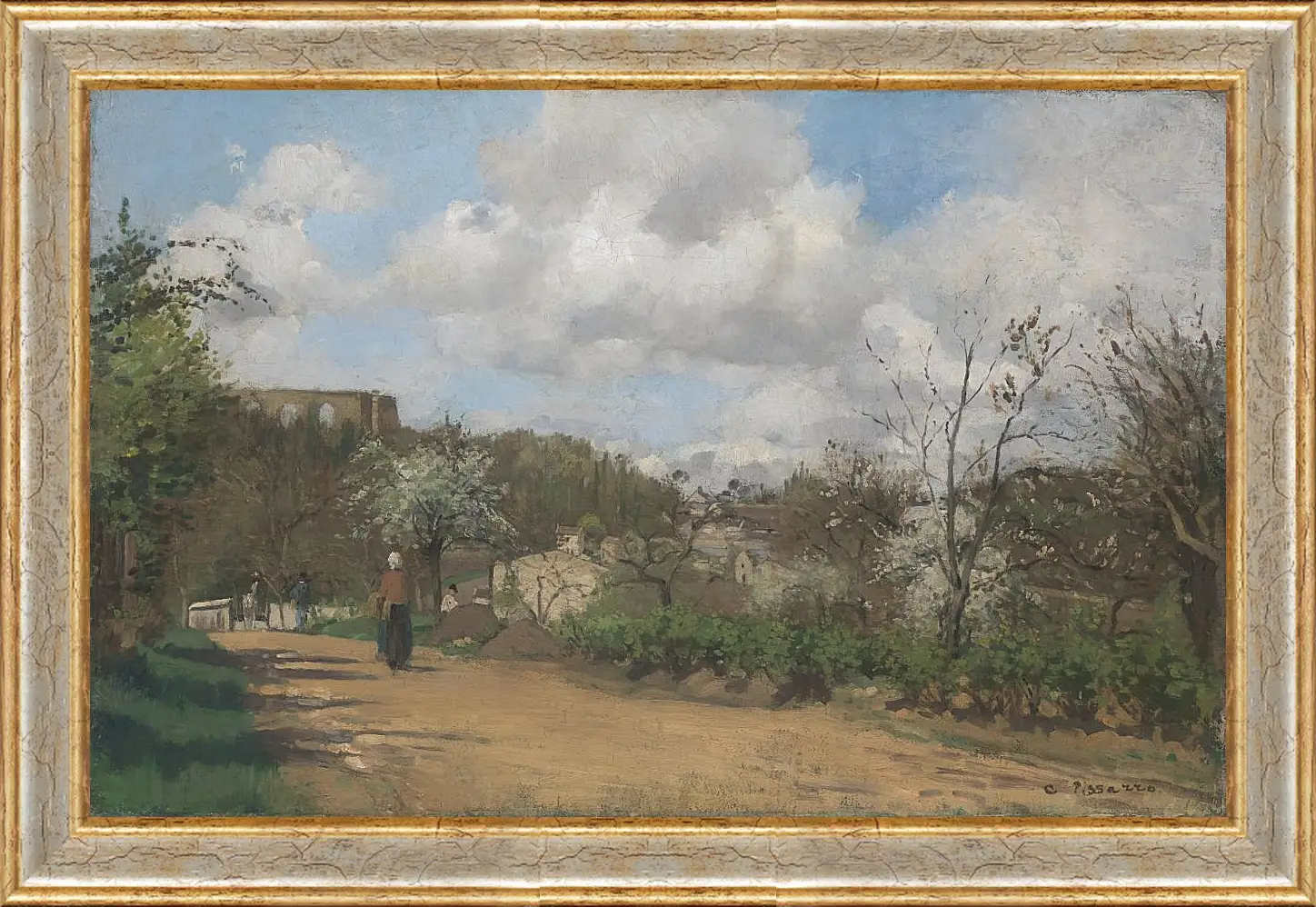 Картина в раме - View from Louveciennes. Камиль Писсарро