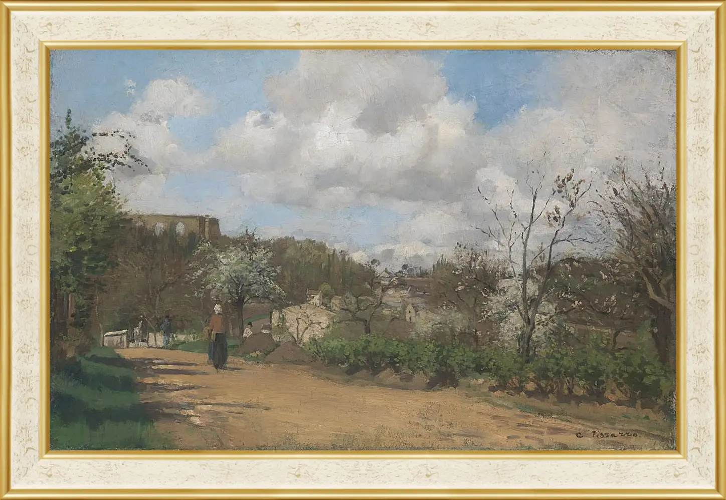 Картина в раме - View from Louveciennes. Камиль Писсарро