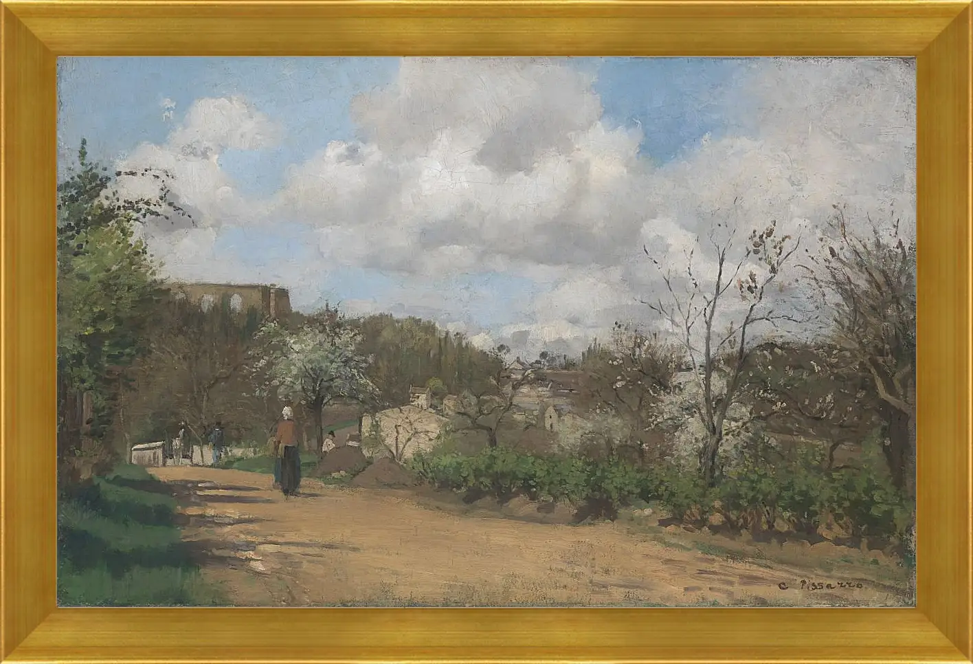 Картина в раме - View from Louveciennes. Камиль Писсарро