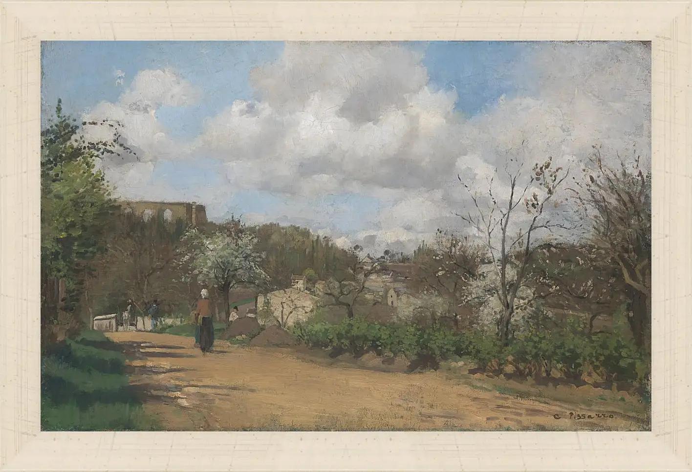 Картина в раме - View from Louveciennes. Камиль Писсарро
